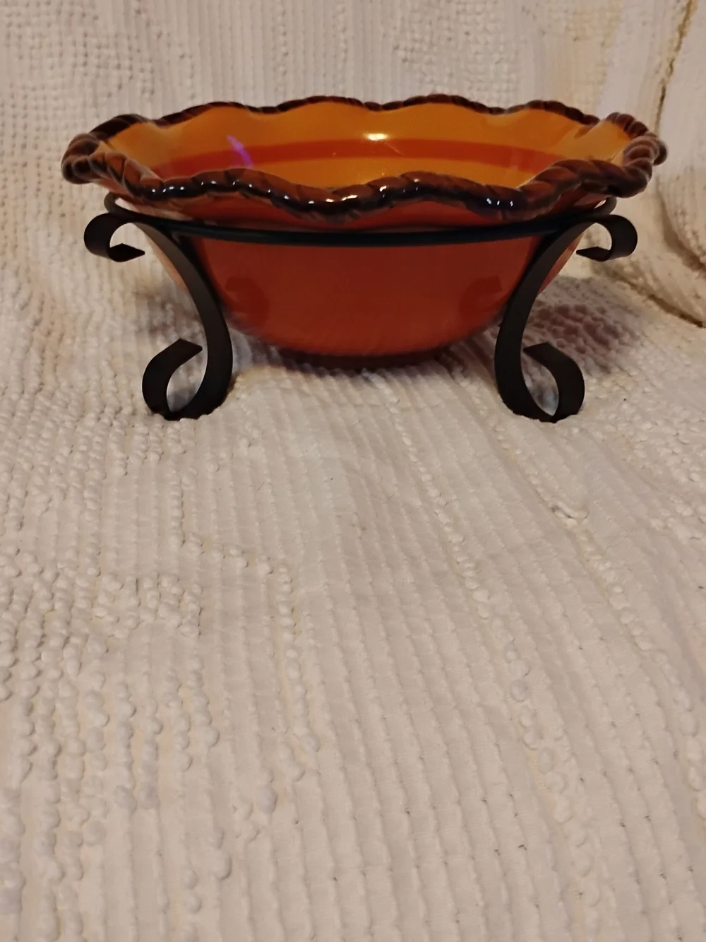 Celebrating Home Party Stoneware Tuscan Home Bowl With Metal Stand